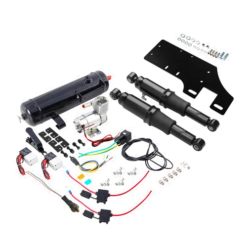 TCT-MOTORPARTS Rear Air Ride Suspension Kit with Air Tank Fit for Harley Harley Touring Street Glide Bagger Road King Electra Glide Road Glide Ultra Classic 1994-2023