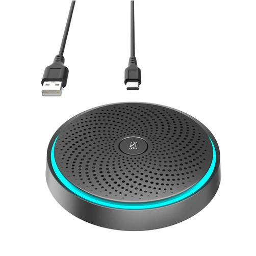 WISE TIGER USB Conference Microphone for Gaming, Skype, Zoom - 360 Omnidirectional Condenser PC Mic with One-Key Mute, Plug & Play Laptop Desktop Microphone