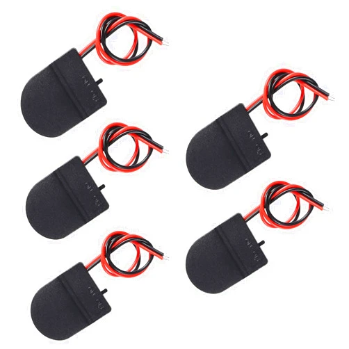 ACEIRMC 5pcs Button Battery Holder Coin Cell Battery Holder with Switch 1X CR2032 Battery Holder Battery Storage Boxes Cover with Leads On ON-Off Switch Socket Container CR2032 3V-Black