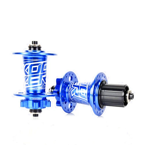 BestPartsCom KOOZER XM490 32 Hole Hub Full Aluminum Ultralight MTB Mountain Bike Disc Brake Hub Quick Release(qr) Front Rear Hub Set Blue for Shimano 8-11speed & SRAM 8-10speed