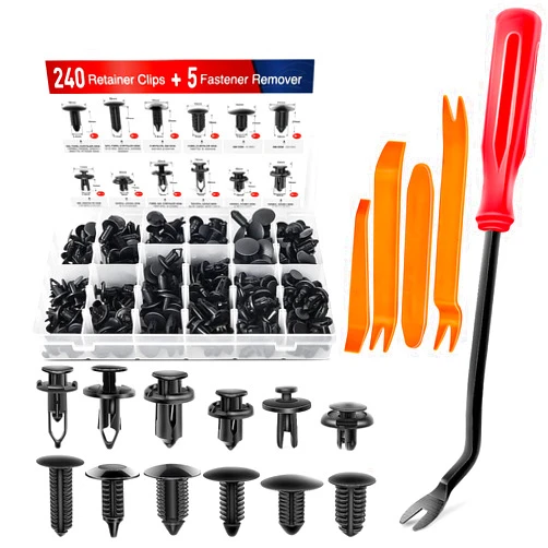 Nilight 240PCS Bumper Retainer Clips, Car Plastic Rivets Fasteners Remover Push Retainer Kit -Door Trim Panel Clips for Toyota GM Ford Honda Acura Chrysler,2 Years Warranty