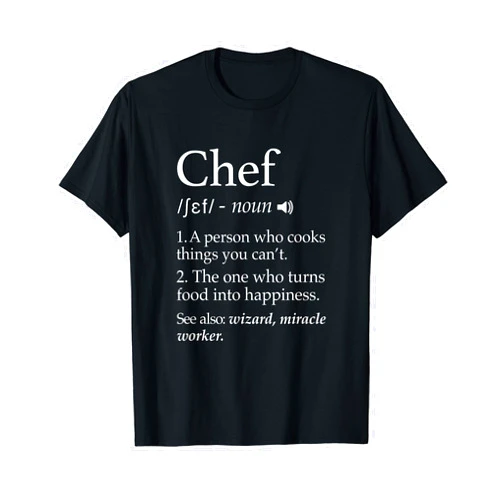 J.Bergsonn: Fun Chef Cooking Culinary Gift Chef Definition Funny Line Saying Cook Cooking Gifts Chefs T-Shirt
