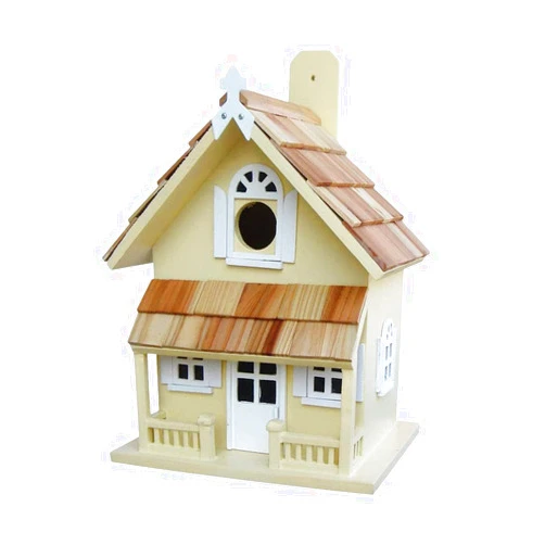 Home Bazaar Hand-made Victorian Yellow Bird House - Bird Friendly - Home Decor