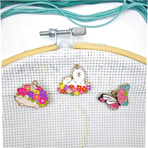 MAGNEECH 3pcs Flower Animals Themed Needle Minder, Needle Minder Magnetic, Needle Holder for Cross Stitch, Sewing,Enamel and Magnetic - Keep Your Needles Secure