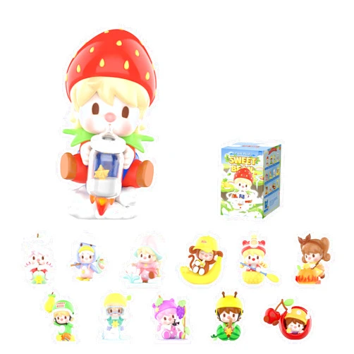 POP MART Sweet Bean Fruit World Adventure Series Figures, Random Design Action Figures Collectible Toys Home Decorations, Holiday Birthday Gifts for Girls and Boys, Single Box