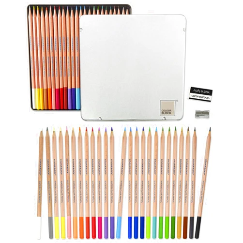COLOUR BLOCK 24PC Premium Cedar Wood Watercolor Pencil Set with I Ideal pencil kit for Drawing, Sketching, Coloring and Painting