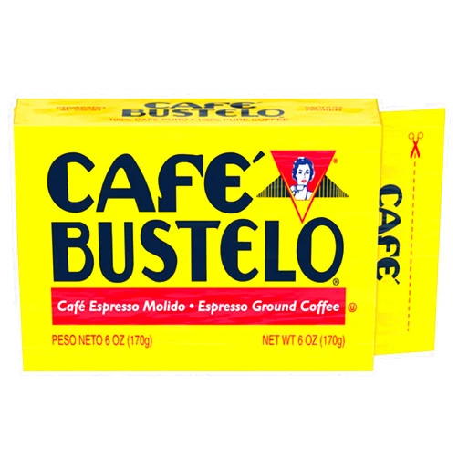 CAFÉ BUSTELO Cafe Bustelo Espresso Dark Roast Ground Coffee Brick, 6 Ounces (Pack of 12)