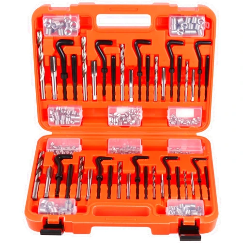 HORUSDY 300-Piece Helicoil Thread Repair Kit, Metric & SAE, HSS Drill Helicoil Repair Kit, Metric: M5 M6 M8 M10 M12 | SAE: 1/4