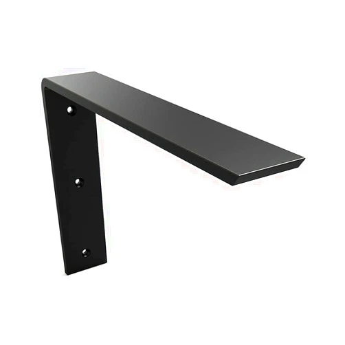 IRONSUPPORTS.COM Iron Supports Front Mount L Bracket - Heavy Duty Steel Countertop Bracket for Granite Countertops - Support Bracket for Counters, Benches, Shelves & More (Matte Black - 12