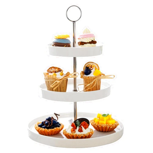 Sweese 3-Tier Porcelain Cupcake Stand, Tiered Dessert Stand, Cake Stand - White Porcelain Round Plates for Tea Party Wedding Baby Shower Buffet Server