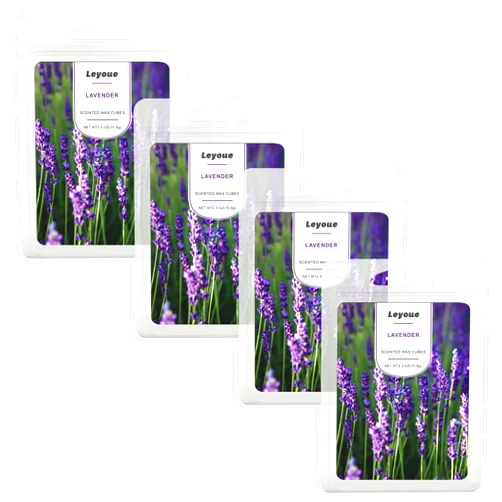 Leyoue Set of 4 Scented Wax Fragrance Melts, Natural Aromatherapy Scented Wax Blocks, Long-lasting Fragrance, Home Relaxation Essentials (Lavender)