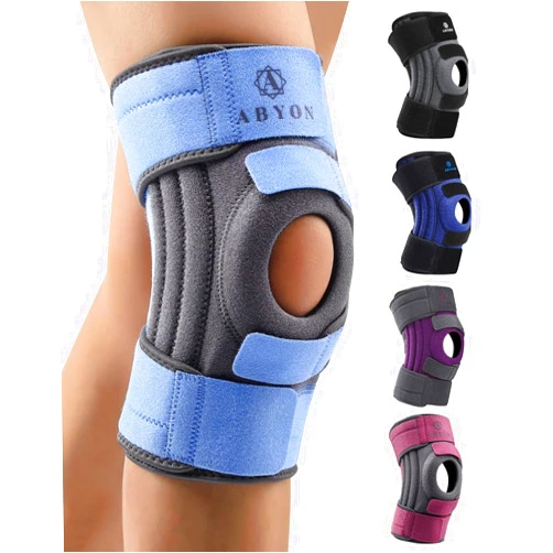 ABYON Knee Brace for Women & Men Meniscus Tear, ACL, Arthritis, Knee Support with Triple Side Stabilizers and Adjustable 360° Wraparound Strap for Maximum Knee Pain Support and Fast Recovery - Please Check How To Size Video