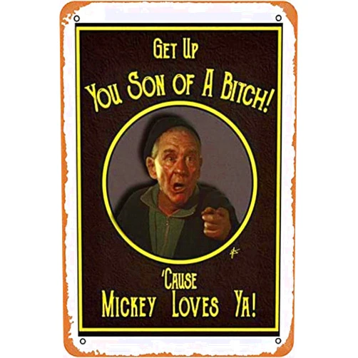 OPICA Metal Tin Sign Mickey Goldmill Rocky Balboa Motivation Poster Wall Decor Fun for Home Kitchen Bar Room Garage Vintage Retro Plaque 12x8 Inch