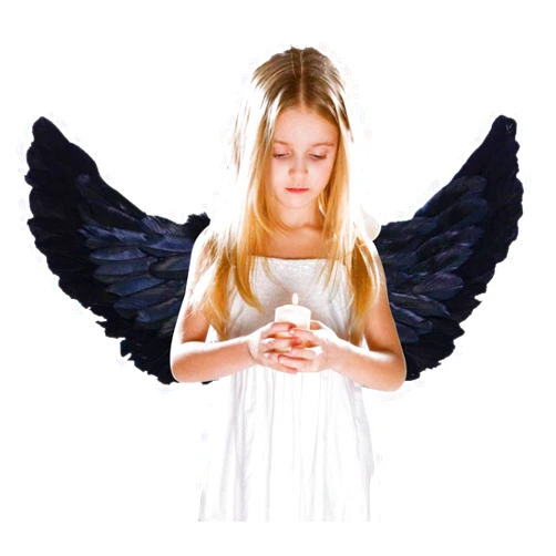 AOOTOOSPORT Children's Black Feathers, Angel Wings for Kids Adult Cosplay Halloween Party