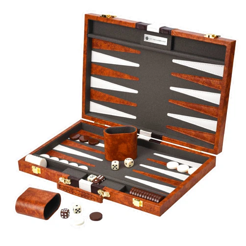 Get The Games Out Top Backgammon Set - Classic Board Game Case - 2 Players - Best Strategy & Tip Guide - Available in Small, Medium and Large Sizes (Brown, Medium)