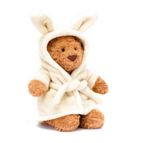 Jellycat Bartholomew Bear with Bathrobe Stuffed Animal, 10 inches - Teddy Bear Plush - Soft & Huggable - Classic Children's Gift