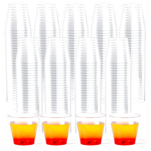 JOLLY CHEF 2000 Pack Plastic Shot Glasses,1 oz Disposable Cups 1 Ounce Tasting Cups Ideal for Whiskey, Wine Tasting,Food Samples