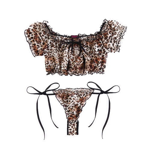 Avidlove Bra and Panty Set Ruffle Lingerie Set Mesh Babydoll Chemise