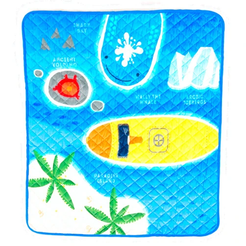 HIDEABOO Playmat for Baby and Kids 34 x 33 Inches - Floor Mat with Play Scene