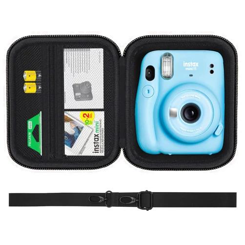 HESPLUS Camera Case for Fujifilm Instax Mini 11 / Mini 12 / Mini 40 / Mini 99 Instant Film Camera, Storage Protective Carrying Bag with Removable Adjustable Shoulder Strap, Black