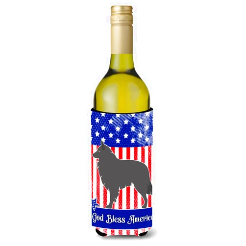 Caroline's Treasures BB8382LITERK Groenendael Belgian Shepherd American Wine Bottle Hugger Bottle Cooler Sleeve Hugger Machine Washable Collapsible Insulator Beverage Insulated Holder