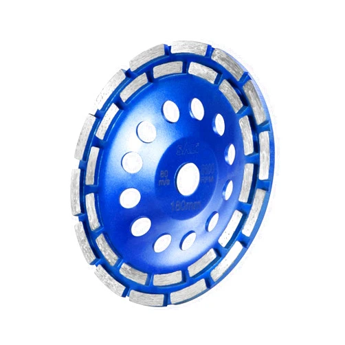 SALI Diamond Concrete Grinding Wheel 7 inch for Polishing and Cleaning Stone Concrete Surface, Cement, Marble, Rock, Granite, and Thinset Removing, Angle Grinder Double Rows Wheels Cup 180 * 22.2 MM