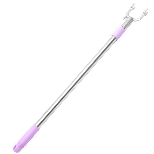 BUGUUYO Stainless Steel Telescopic Rod Telescopic Clothes Reach Pole Clothes Reaching Pole Clothes Fork Rod Clothes Drying Supplies Adjustable Clothes Fork Pole Clothes Reach Rod