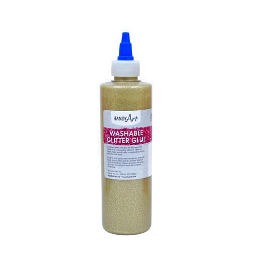 Handy Art Washable Glitter Glue 8 ounce, Gold