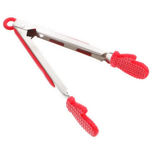 Hemoton Christmas Silicone Tongs,Kitchen Tongs for Cooking Non Stick Cooking Tongs Kitchen Tongs with Silicone Tips Stainless Steel Tongs Food Serving Tongs for Grill, Baking,Salad,BBQ,for Xmas Party