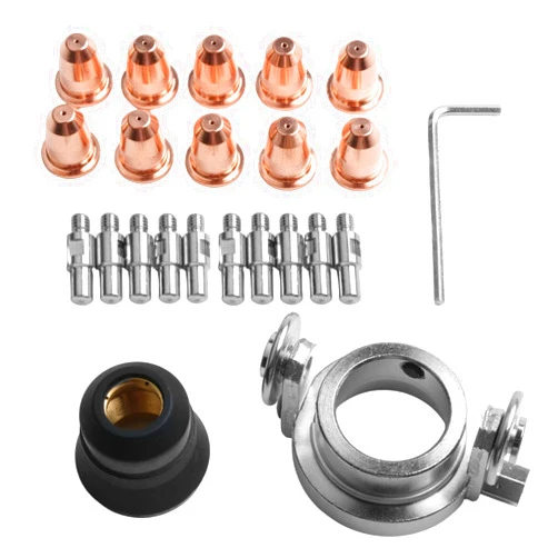 Cloudpower 22 Pcs Plasma Cutter Torch S45 Accessory Kit, PR-110 Electrodes PD0116-08 Nozzle Tips Spacer Guide Retaining Cap Gas Diffuser CV0024 Consumables For S45 Torch