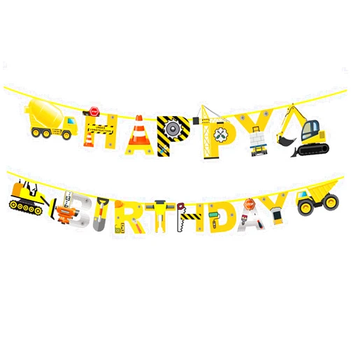 BIEUFBJI Construction Birthday Party Supplies Banner, Construction Party Supplies Decoration Set for Birthday Party, for Boys Birthday Baby Shower Engineering Theme Party Favors.