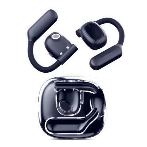 NEOQOQO 2024 Upgraded Open Ear Earbuds with Noise Canceling Mic, Wireless Bluetooth 5.4 with 110H Playtime with case, Open Ear Headphone with 16.2mm Drivers Compatible with iPhone & Android (Black)
