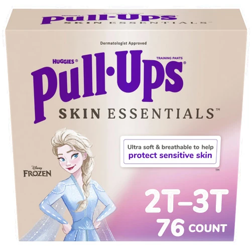 Pull-Ups Girls' Skin Essentials Potty Training Pants, Training Underwear, 2T-3T (16-34 lbs), 76 Ct