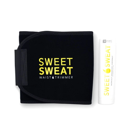 Sports Research Sweet Sweat Waist Trimmer (Medium) & Coconut Sweet Sweat Stick Bundle