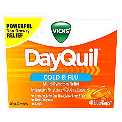 Vicks Dayquil Cold and Flu Relief Liquicaps, 2 Ounce