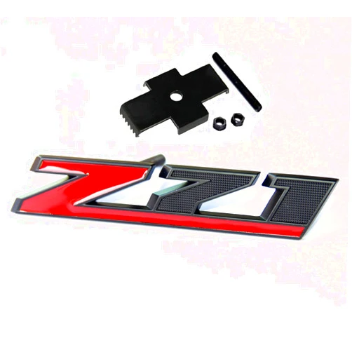 Yoaoo 1x Matt Black Red Grille Z71 Emblem Badge Compatible with Silverado 1500 2500Hd Sierra Tahoe Suburban 3D