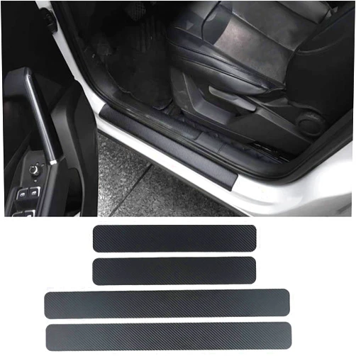 YHJKOPO Car Door Sill Plate Protectors for A x UDI A3 A4 A4 Allroad A5 A6 A7 Q3 Q5 Q7 Q8 2018-2022 ， Scratch Cover Protector ， Scratch Protection Strip Black M2 YH601P2O1
