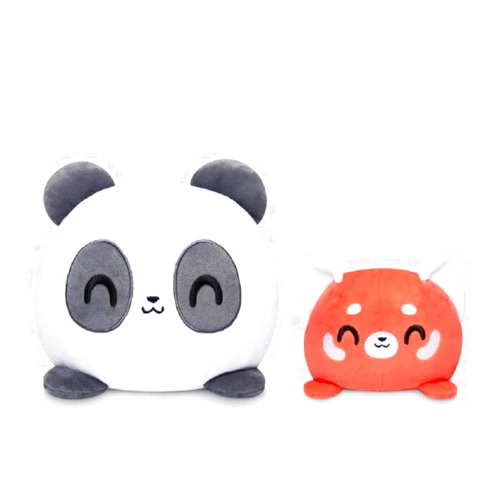 TeeTurtle - The Original Reversible Panda Plushie - BIG Panda + Red Panda - Cute Sensory Fidget Stuffed Animals That Show Your Mood!