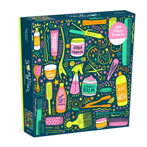 Galison Andrea Pippins I Love My Hair Tools 500 Piece Puzzle from Galison - Colorful and Bold 20