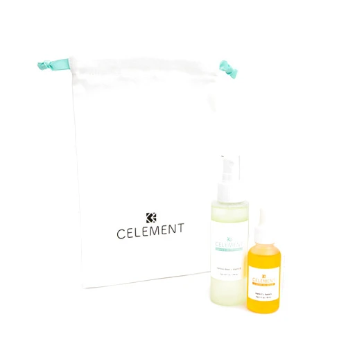 Celement Vitamin C Oil Serum + Essence Bundle - C Berry Oil Serum (1 fl oz) and Bamboo B Water Essence (3.4 fl oz) for Hydration, Age Spots, Acne Scars, Fine Lines, and Promote Bright Glowing Skin