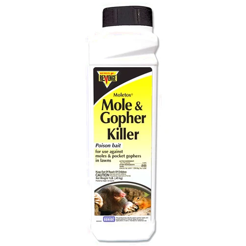 Bonide REVENGE Moletox Mole & Gopher Killer Poison Bait Granules, 1 lb. Ready-to-Use Control for Pocket Gophers in Lawn