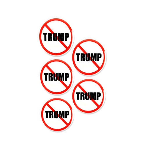 WACKYBUTTONS.COM YOUR SOURCE FOR QUALITY BUTTONS 5 Pack - No Trump Red Slash Political Activism Protest Pinback Buttons - 2.25 Inch