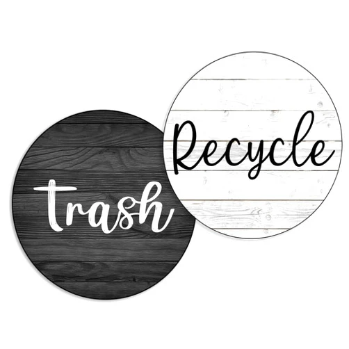 BabyPop! Recycle Trash Can Combo, Recycle Magnet for Trash Can, Garbage Recycle Bin Combo, Trash Recycle Bin Combo, Farmhouse Rustic Design