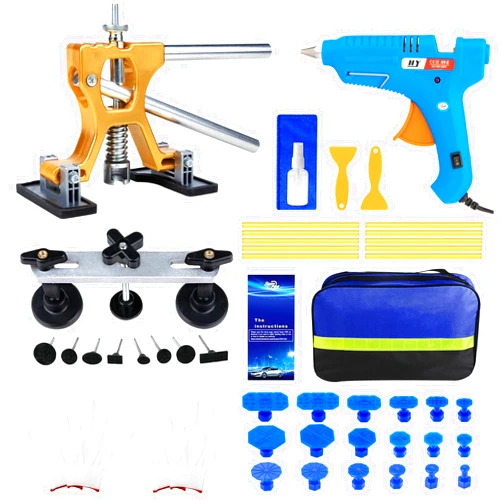 Bitlyle Dent Puller Hail Remover Kits,45pc Professional Car Paintless Dent Removal Tools,Adjustable Dent Lifter,Bridge Puller for Auto Dent Damage Removal