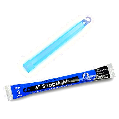 Cyalume Glow Sticks Military Grade Lightstick - Premium Blue 6” SnapLight Emergency Chemical Light Stick with 8 Hour Duration (Bulk Pack of 30 Chem Lights)