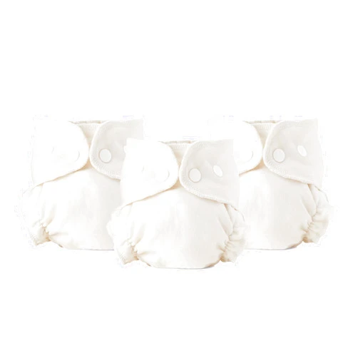 Esembly Cloth Diaper Inner, Trim-Fitting, Certified Organic Cotton, Reusable and Absorbent Leak-Proof Inserts with Snap Closure for Eco-Friendly Diapering, 3-Pack, Size 1 (7-17lbs)