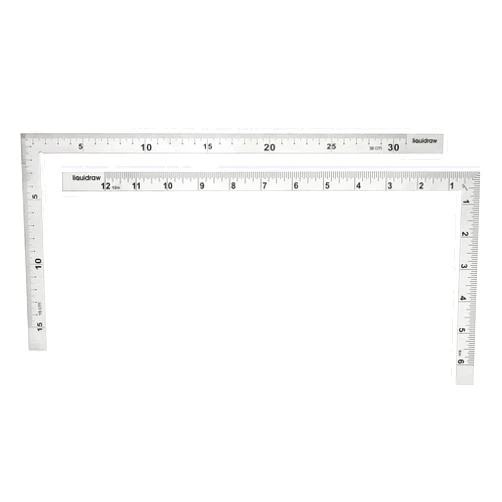 Liquidraw 150 x 300 mm Stainless Steel L Shape Square Ruler Double Sided Right Angle Metal Ruler for Cutting Sewing with Metric & Imperial Measuring for Engineers & Architects