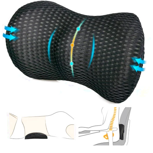 AgoKud Lumbar Support Pillow, Agokud Back Pillow for Office Chair and Car Seat, Memory Foam Back Support Pillow for Lower Back Pain Relief, Adjustable Lumbar Pillow for Sleeping, Rest