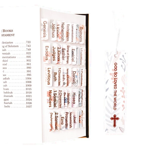 Morjor Bible Tabs for Women and Men, Blooms Theme, 75 Large Print Bible Tabs & 1 Bookmark, Laminated Bible Book Tabs for Study Bible, Easy Navigation, Easy-to-Read Sans Serif Type