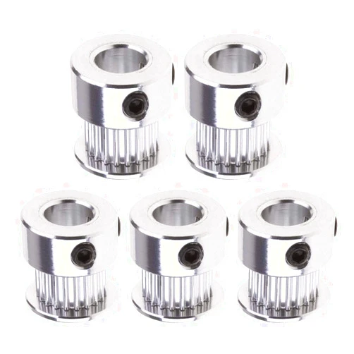 Saipor Saiper GT2 Timing Belt Pulley 20 Teeth Bore 8mm(5pcs), Aluminum Synchronous Wheel for 3D Printer